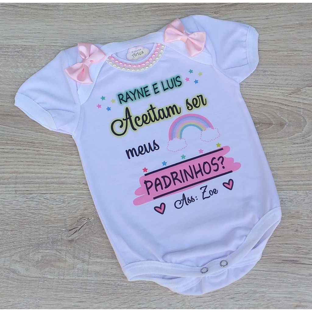 Body Personalizado Aceitam Ser Meus Padrinhos Shopee Brasil