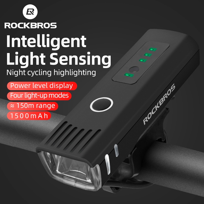 Rockbros Bicicleta Led Light Waterproof Mah Recarreg Vel Usb Luz