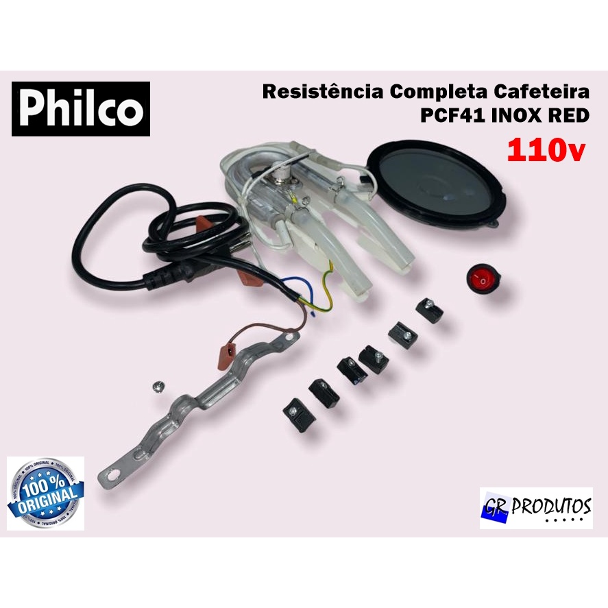 Resistência Completa Cafeteira Philco PCF41 INOX RED 110v Escorrega o