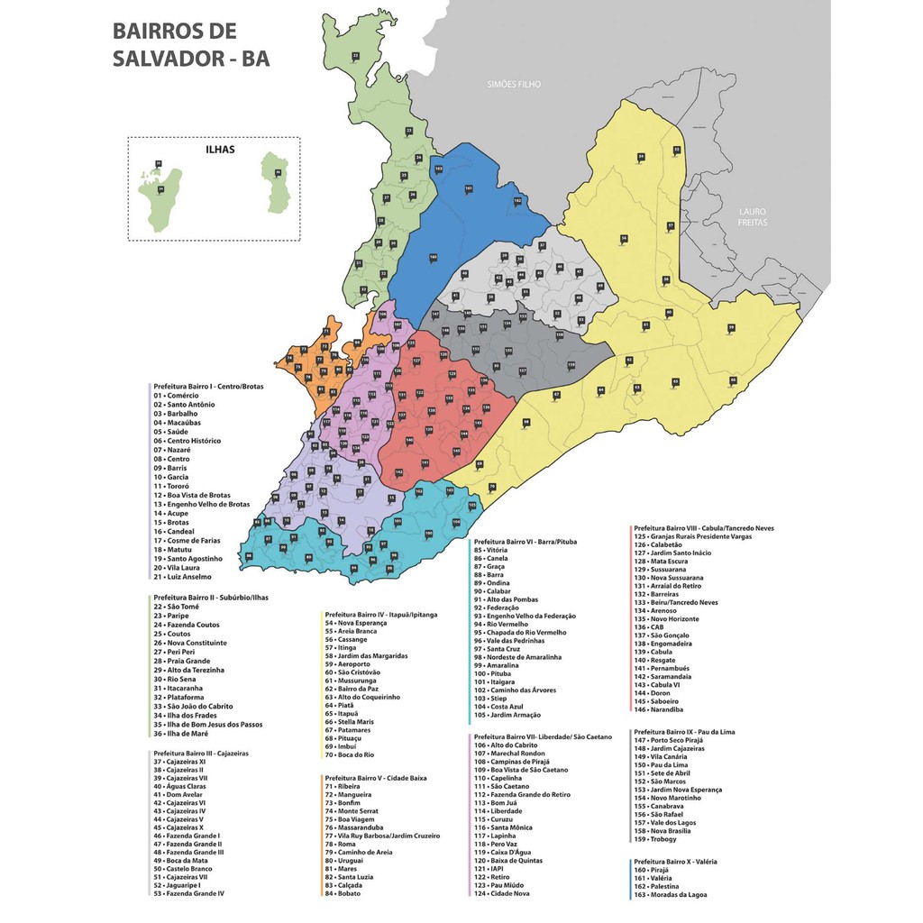 MAPA CIDADE DE SALVADOR BAIRROS Shopee Brasil