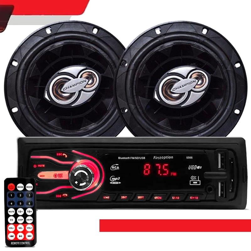 Kit Som Carro Radio Mp Bluetooth Usb Alto Falante Pol Shopee