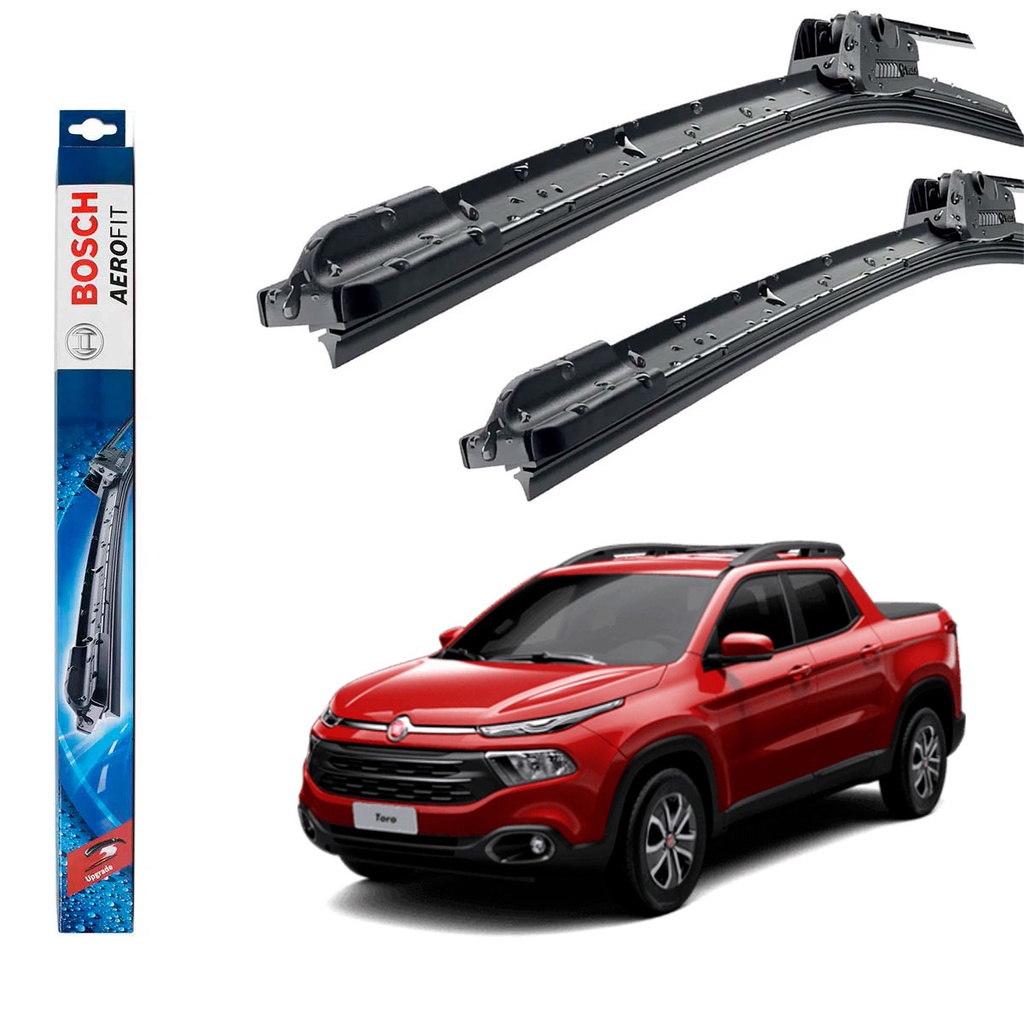 Jogo Palheta Dianteira Limpado Para Brisa Bosch Fiat Toro 2016 A 2022