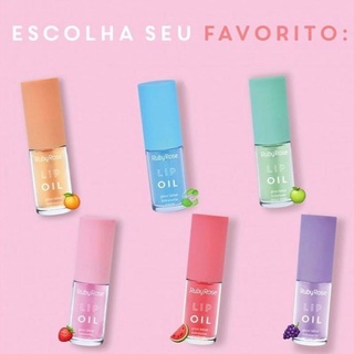 Gloss Labial Lip Oil Ruby Rose Hidratante Sabores Glitter Brilho Glow