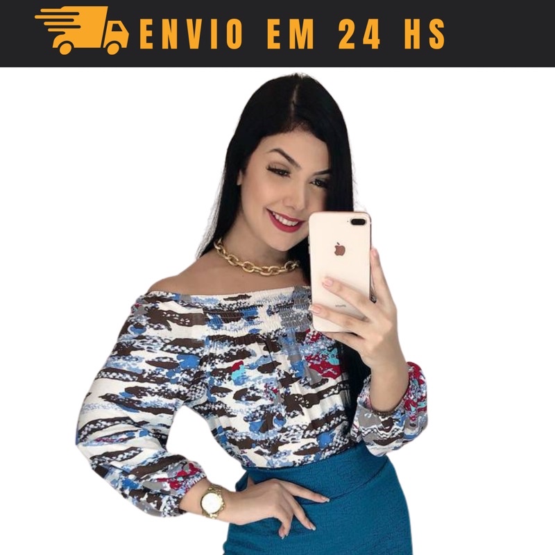 Blusa Feminina Plus Size Modelo Batinha Lastek Manga Longa Cores