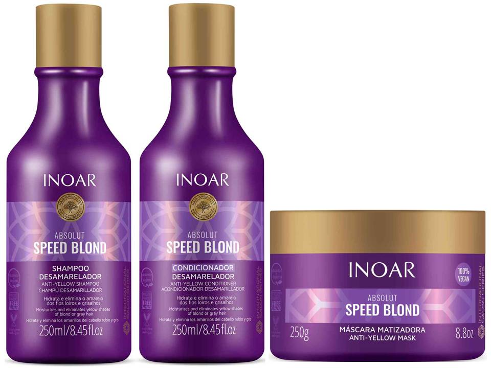 Kit Absolut Speed Blond Inoar Shampoo Condicionador M Scara