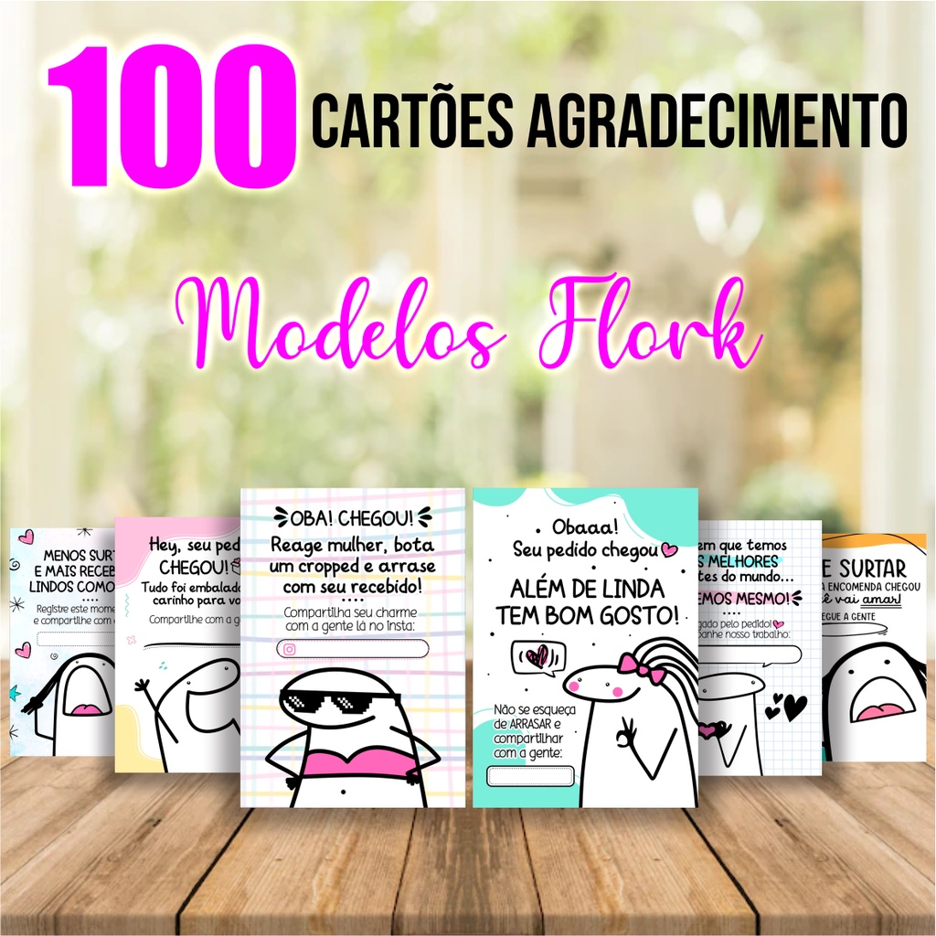 Cart Es Agradecimentos Flork Promocional Folha Sem Corte Shopee