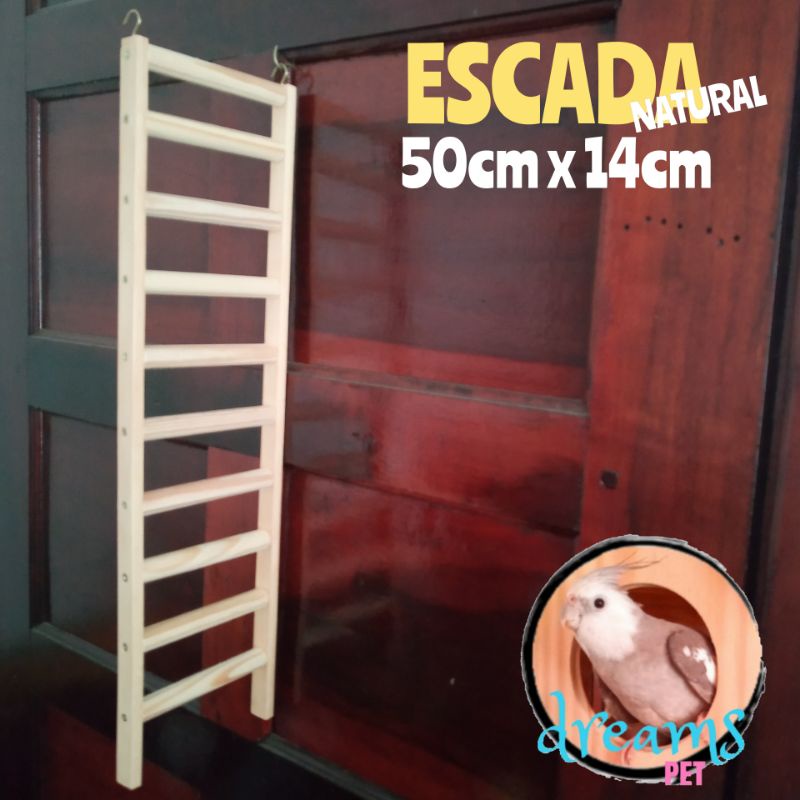 Escada Para Calopsita Periquito Agapornis Cm Natural Brinquedo