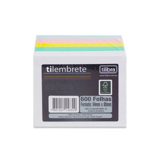 Bloco Tilembrete 92x82mm 600 Folhas 4 Cores Tilibra Shopee Brasil