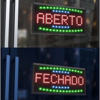 Placa Painel Letreiro De Led Luminoso Aberto Fechado V Shopee Brasil