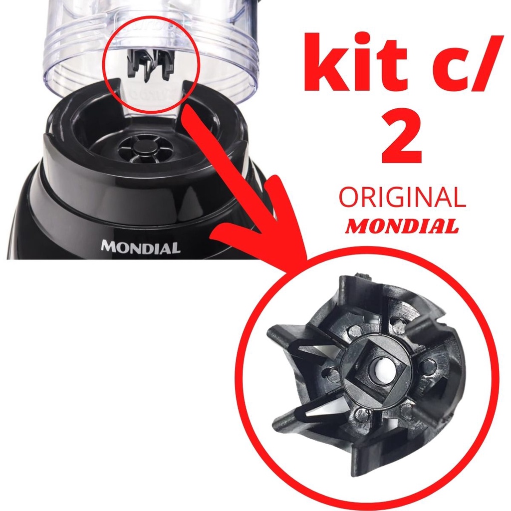 Arraste Copo De Liquidificador L Mondial Turbo Original Kit Un