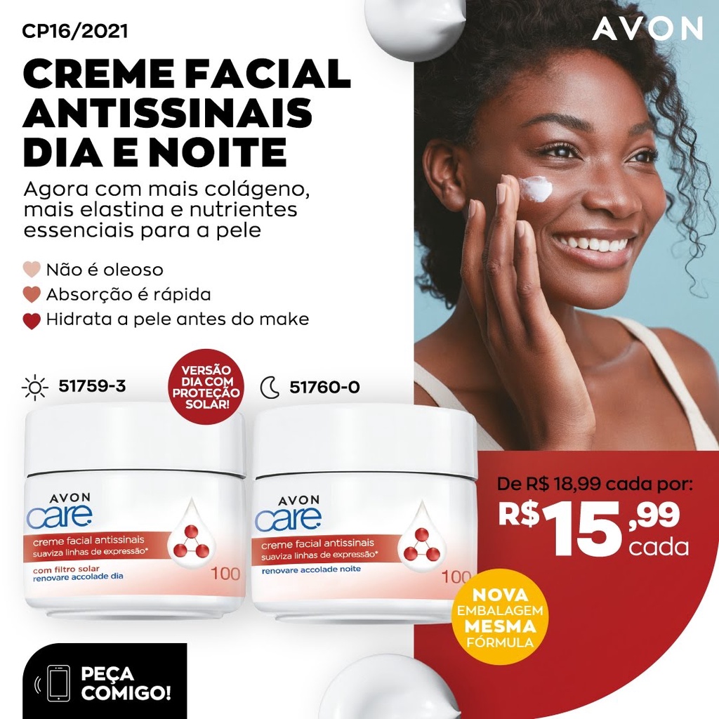 Avon Creme Hidratante Facial Renovare Acolade Avon Care Dia Filtro