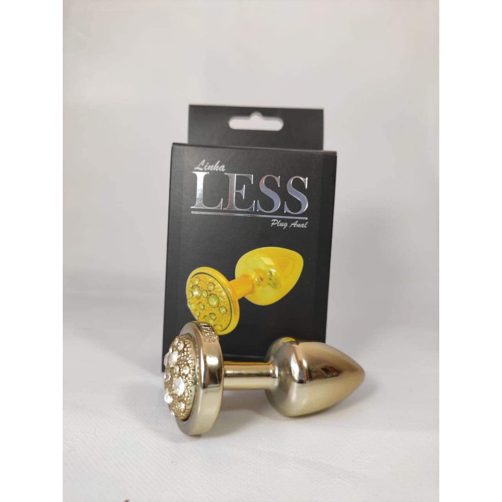 Plug Anal P Linha Less DOURADO Cristais Cravejados HARD
