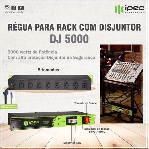 R Gua Para Rack Disjuntor W Tomadas Dj Ipec Shopee Brasil