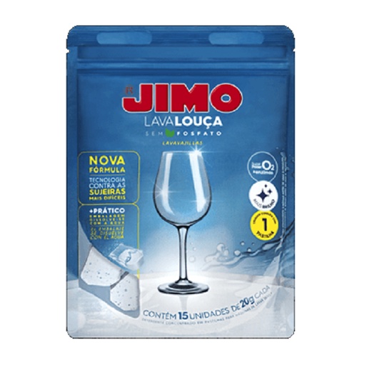 KIT 8 JIMO LAVA LOUÇAS PASTILHA 20g HIDROSSOLUVEL 15 UNIDADES PRO