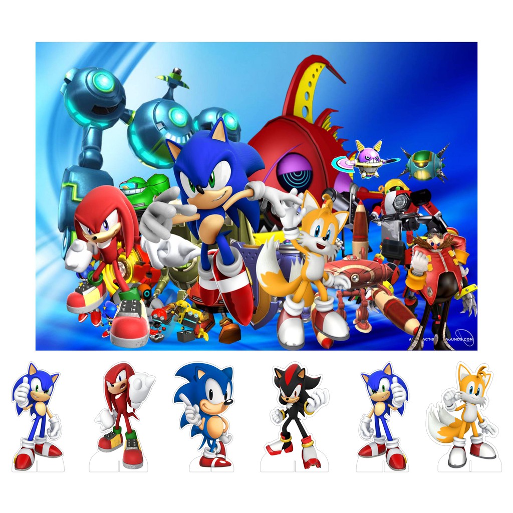 Kit Display De Mesa Painel Festa Infantil Sonic Shopee Brasil