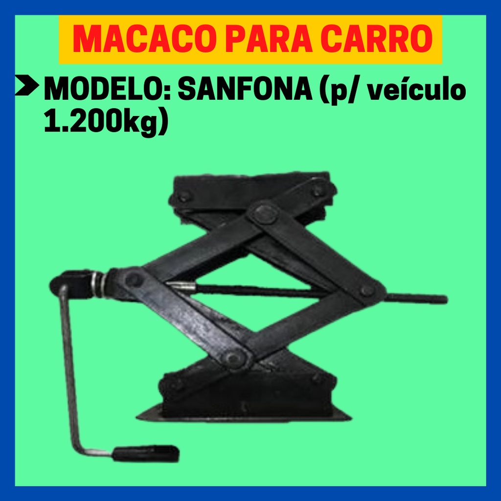 Macaco Automotivo Sanfona Para Carros 1 200kg Shopee Brasil