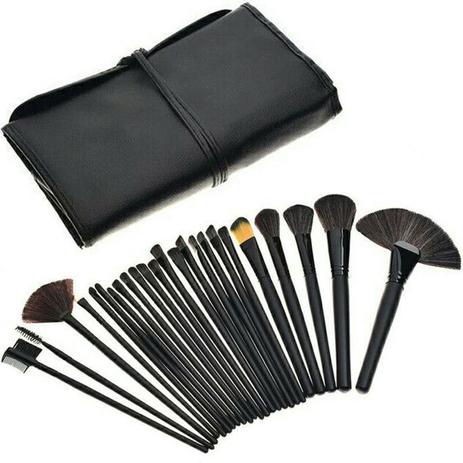 Kit De Pincel Maquiagem Profissional 24 Pcs Estojo Oferta