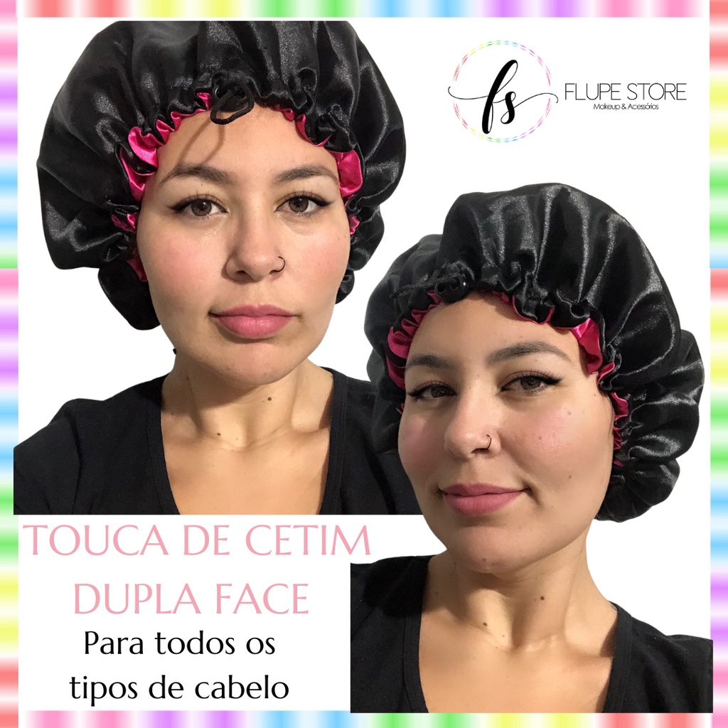 Touca De Cetim Dupla Face Anti Frizz Alto Brilho Regulador Shopee