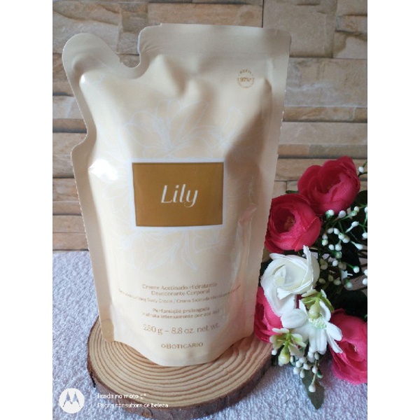 Refil Creme Hidratante Acetinado Lily Tradicional o Boticário Shopee