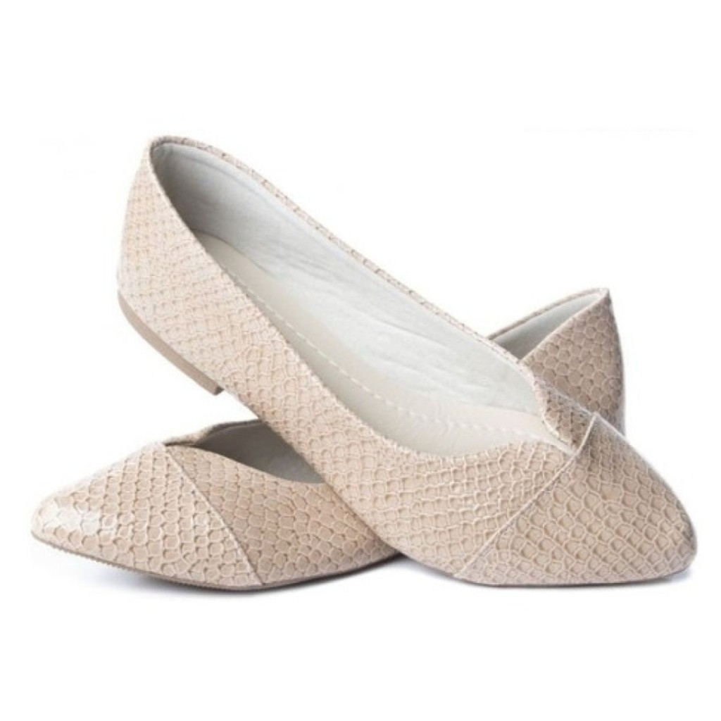 Sapatilha Feminina Bico Fino Cor Nude Shopee Brasil