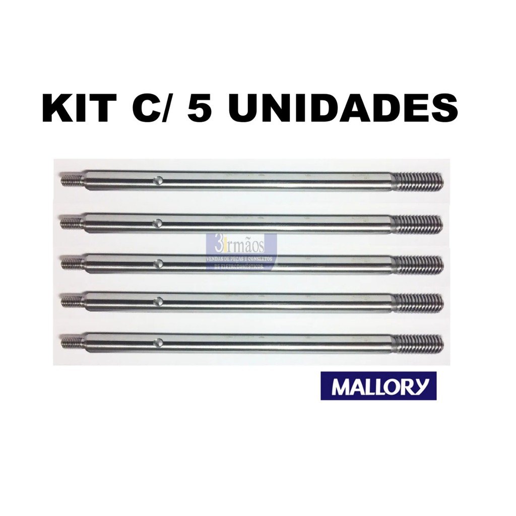 Kit 5 Eixos Ventilador Mallory 40cm Turbo Silencio Zefiro Escorrega