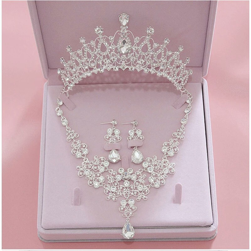 Conjunto Tiara Noiva Coroa Brinco E Colar Borboleta Anos Casamento