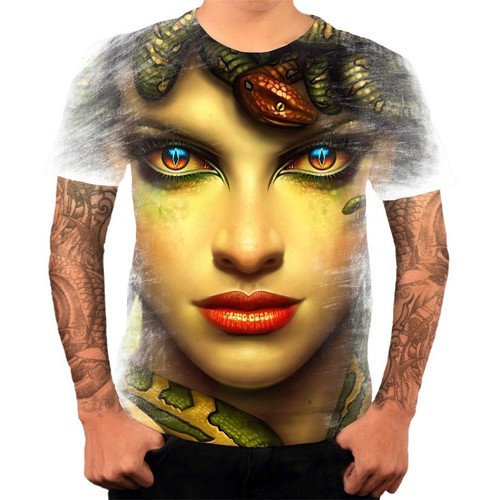 Camiseta Personalizada Medusa Mitologia Grega Queima Estoque Shopee