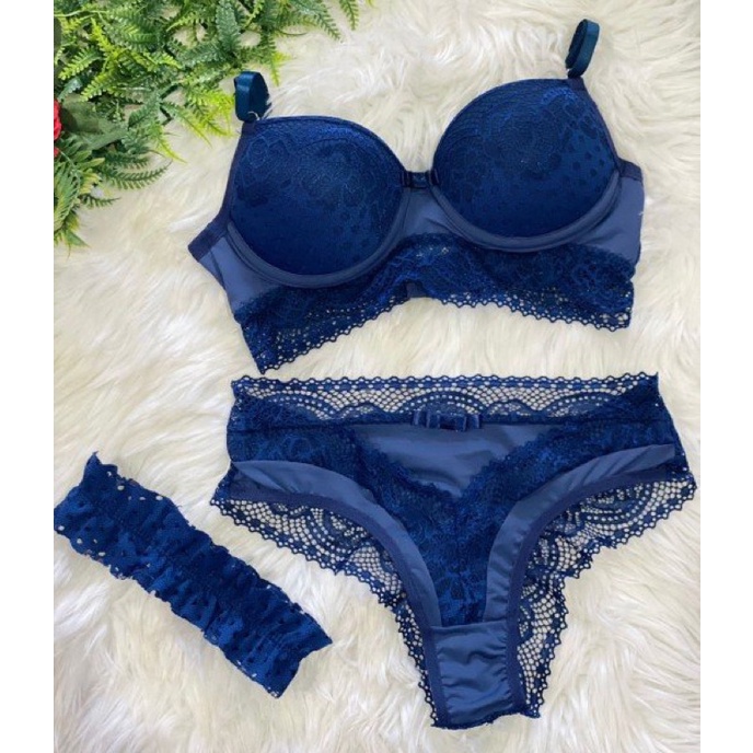 Conjunto Lingerie Luxo Rendado Shopee Brasil