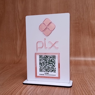 Placa Qr Code Pix Personalizada Display De Mesa Interativo Shopee