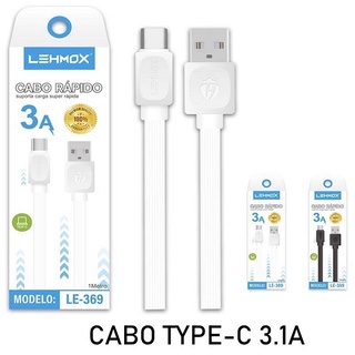 Cabo Carregador Tipo C Micro Usb V8 Turbo 3 1A 1 Metro Original Lehmox