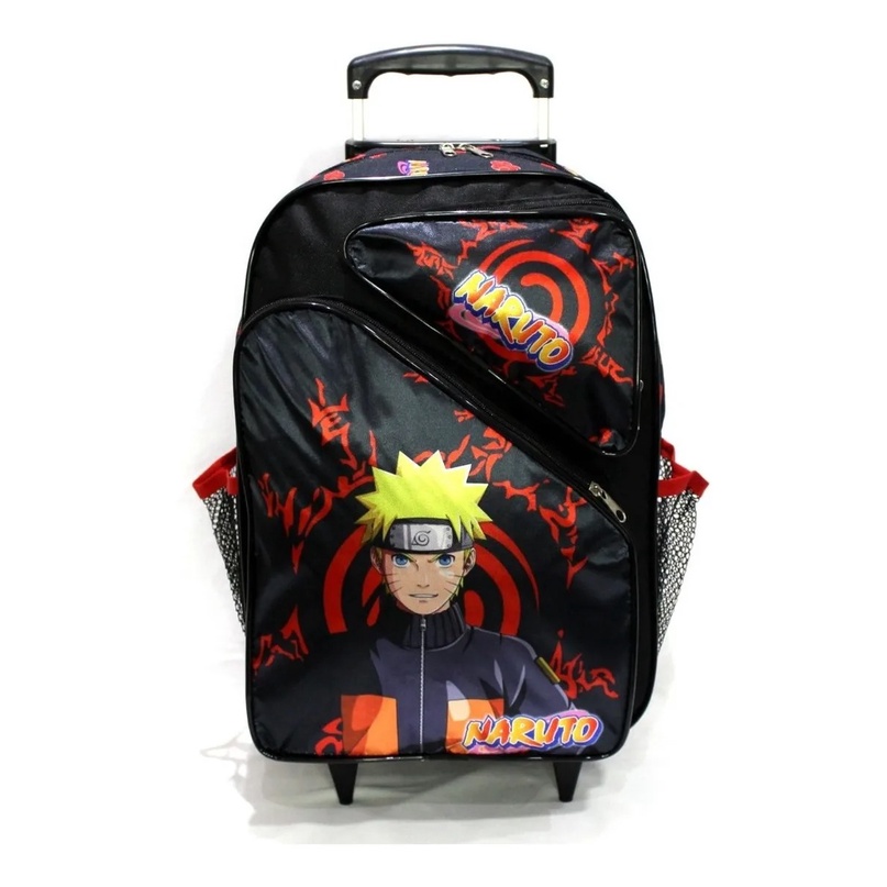 Mochila Escolar Infantil Naruto Shippuden Uzumaki Rodinha Grande