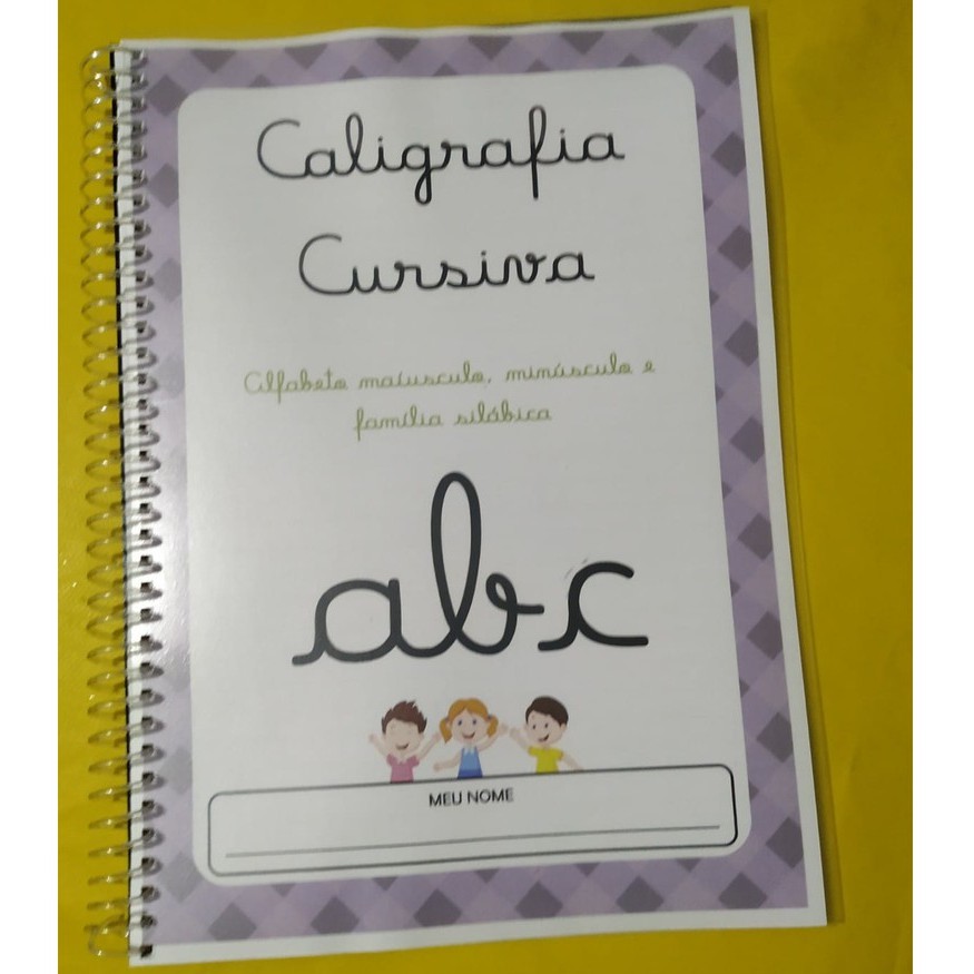 Caderno de Caligrafia Letra Cursiva Números Palavras e Atividades