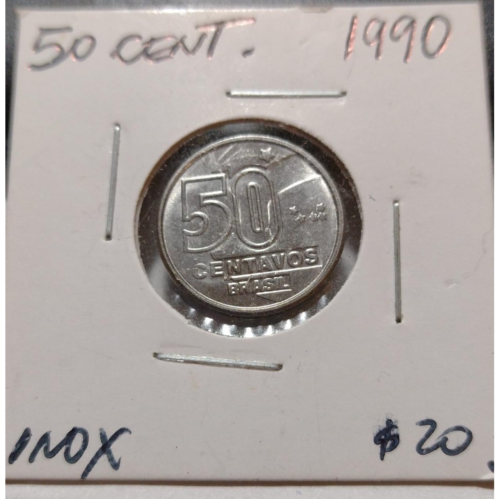 MOEDA 50 CENTAVOS 1990 INOX ESCASSA X5040 Shopee Brasil