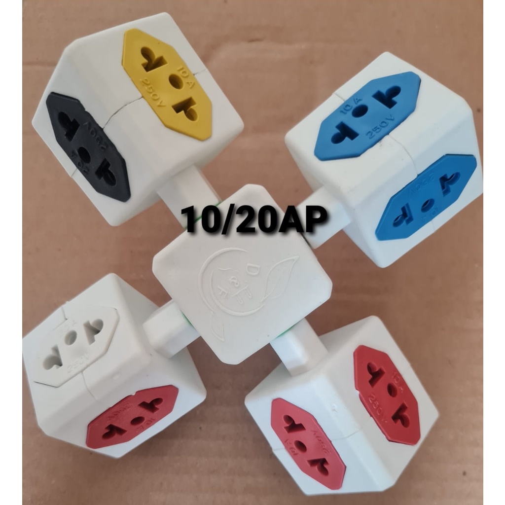 Adaptador T cubo benjamin 4 tomadas 1 de 20 a plug Escorrega o Preço