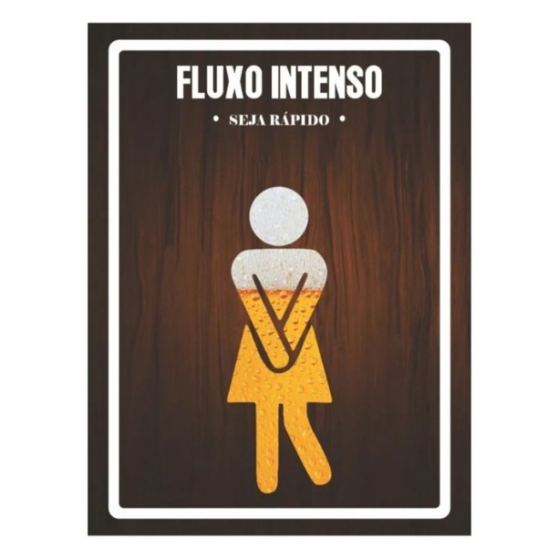 Placa Decorativa De Banheiro Fluxo Intenso Seja R Pido Feminino