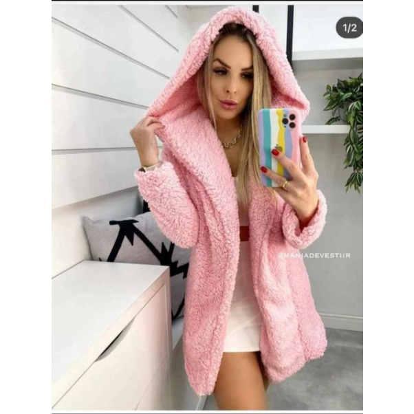 Casaco Teddy Capuz Frio Shopee Brasil