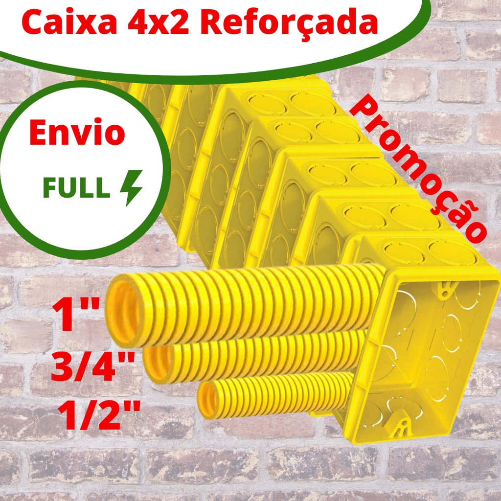 Kit 40 Caixinha 4x2 Tomada E Interruptor Amarela Shopee Brasil