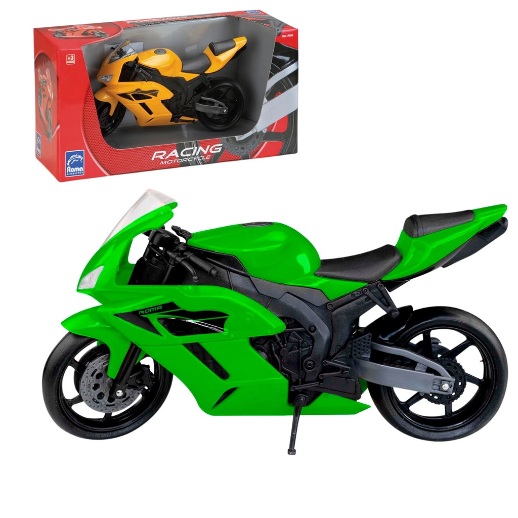 Moto Racing Pneu De Borracha E Descanso Brinquedo Roma Shopee Brasil