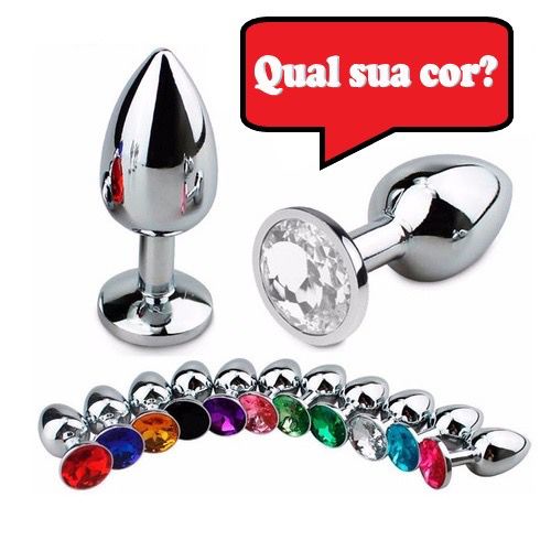 Plug Anal Joia Luxo Pedra A O Inox Metal Cromado Sex Shop