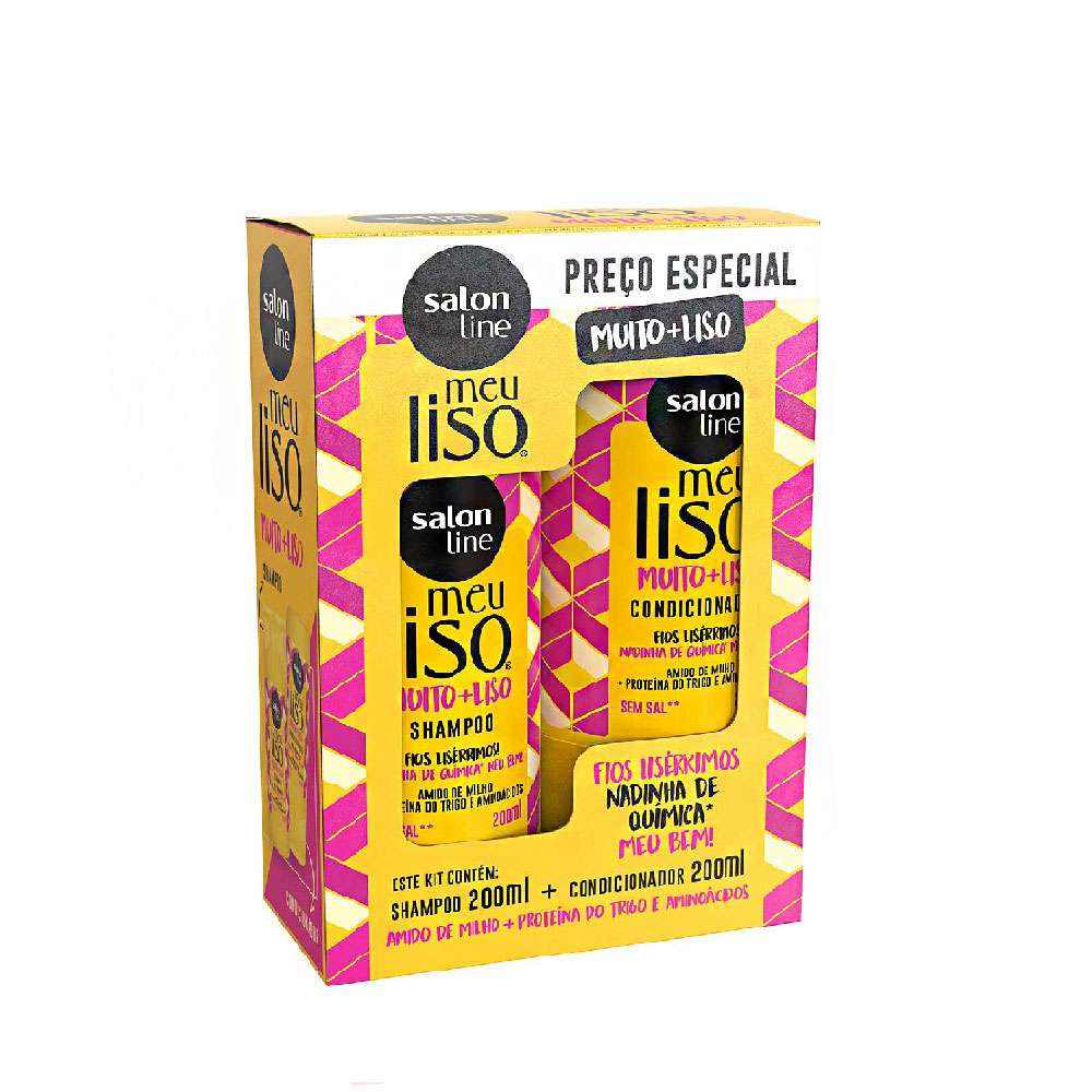 Kit Meu Liso Amido De Milho Shampoo E Condicionador 200ml Cada Shopee