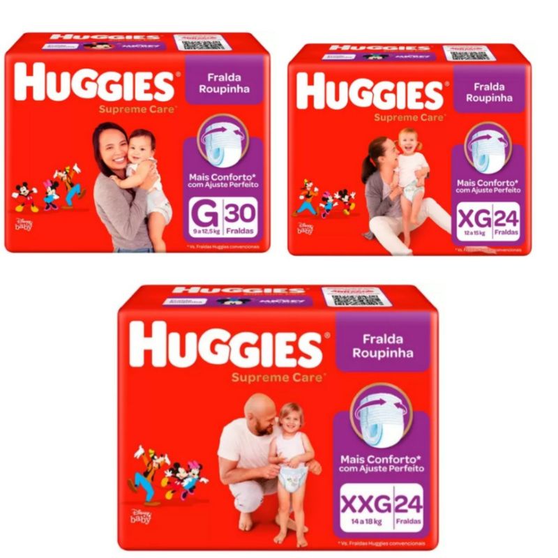 Fralda Huggies Supreme Care Roupinha G Xg Xxg Unidades