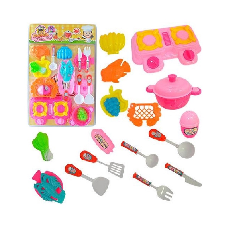 Kit Cozinha Comidinhas Infantil Fogão Panelinhas Potinhos Talheres