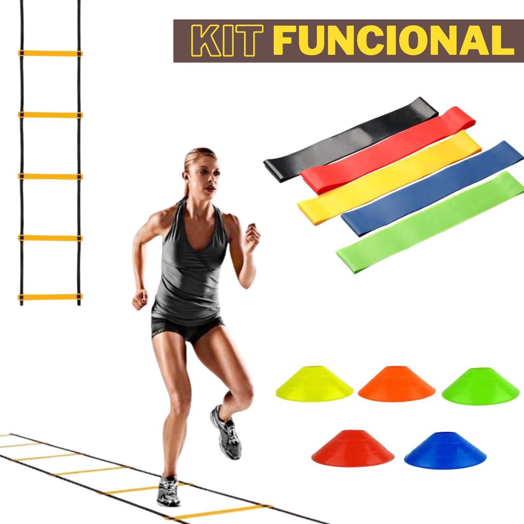 Kit Funcional Agilidade Cross Fit Treinamento Funcional 11 Em 1 Escada