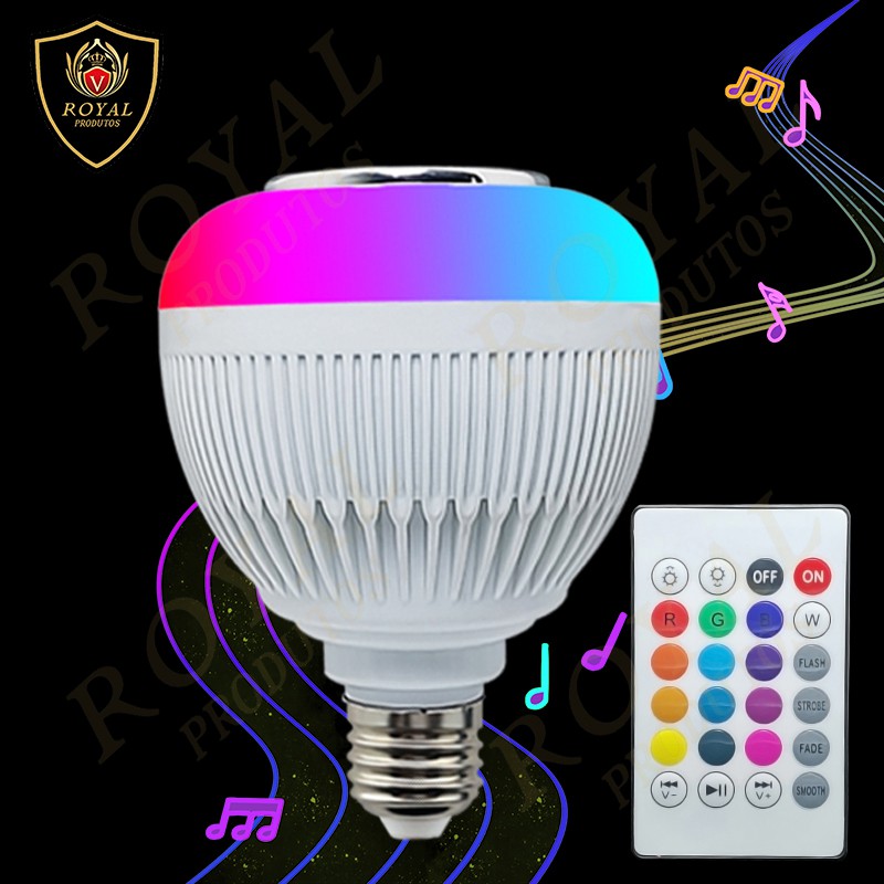 Lampada Bluetooth De Led Caixa De Som C Controle W Rgb Shopee Brasil