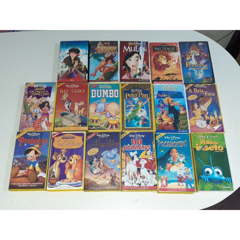 coleção fitas VHS Walt Disney verdes Raras Shopee Brasil