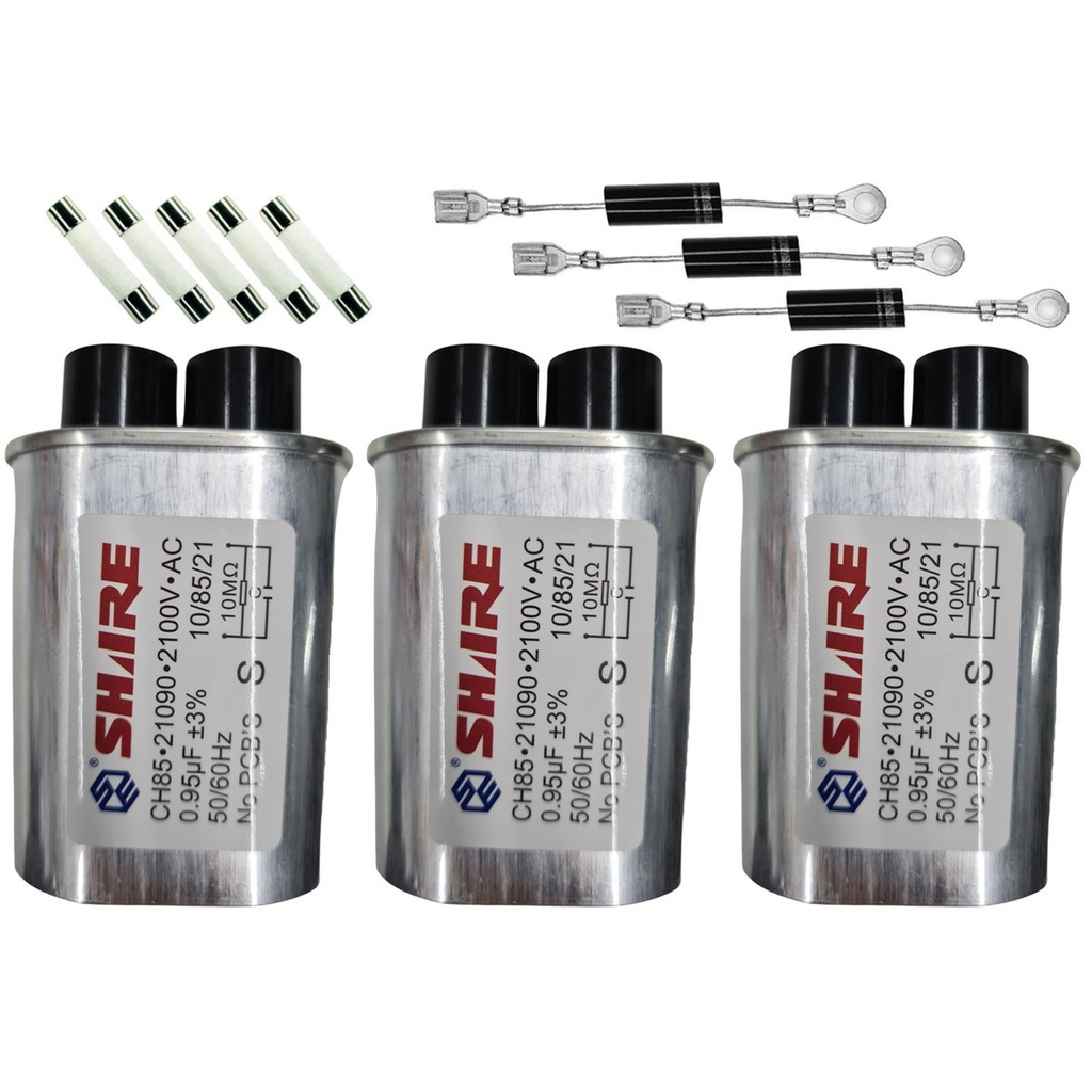 Kit Reparo Microondas 3 Capacitor 0 95uf 3 Diodo 5 Fusivel Shopee Brasil