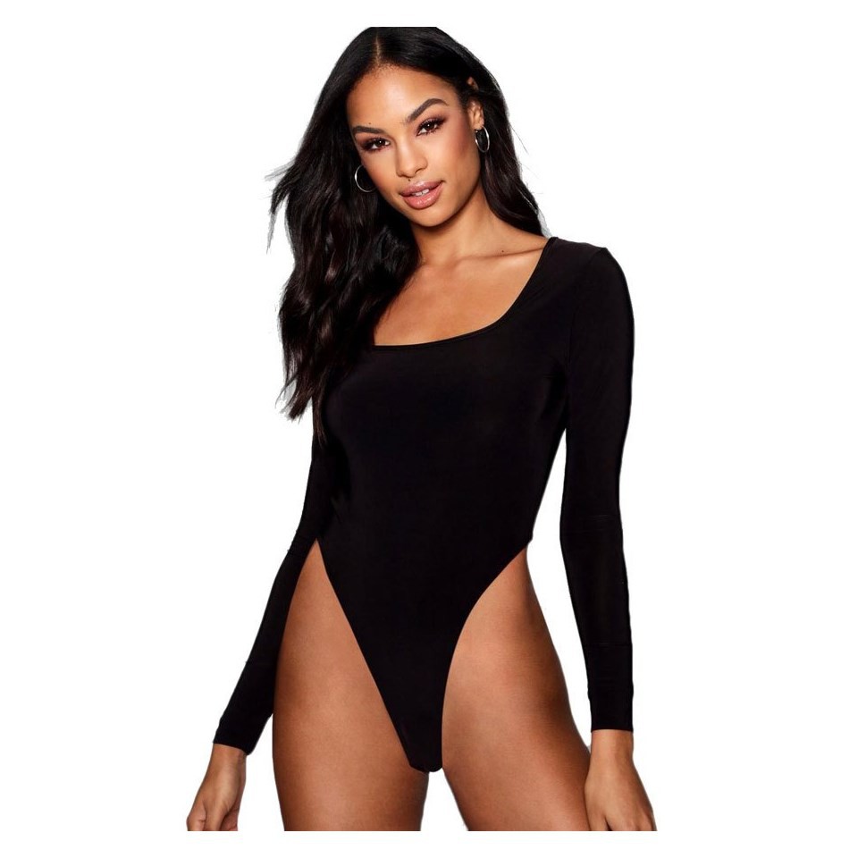 Body Feminino Cavado Manga Longa Shopee Brasil