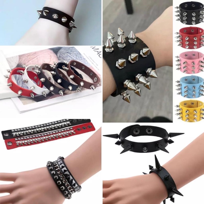 Pulseira Espinho Rebite Punk Shopee Brasil