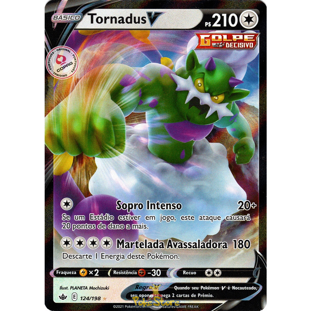 Carta Pokemon Tornadus V Portugu S Card Original Copag Shopee Brasil