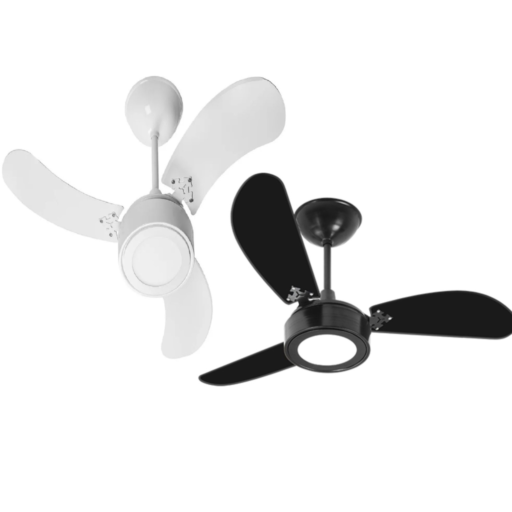 Ventilador De Teto Branco Ou Preto Pas New Light Led Br V Delta